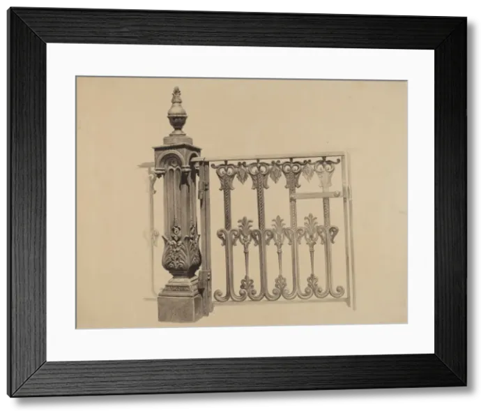 Framed Print : Gate and Gatepost, 1935 / 1942. Creator: Jerome Hoxie Framed Print : Gate and Gatepost, 1935 / 1942. Creator: Jerome Hoxie