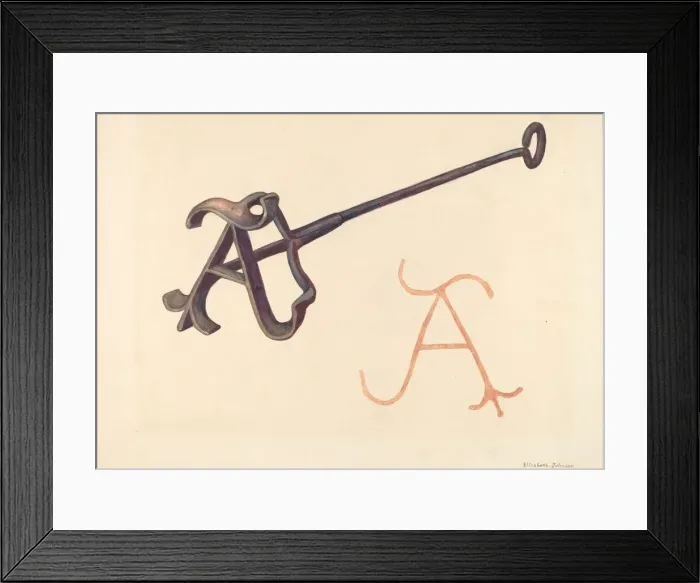 Framed Print : Branding Iron, 1935 / 1942. Creator: Elizabeth Johnson Framed Print : Branding Iron, 1935 / 1942. Creator: Elizabeth Johnson