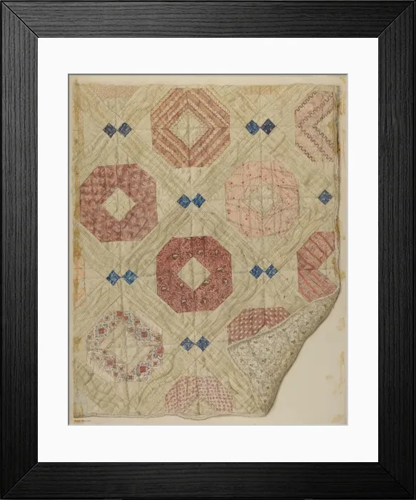 Framed Print : Quilt, c. 1931. Creator: Edith Magnette Framed Print : Quilt, c. 1931. Creator: Edith Magnette