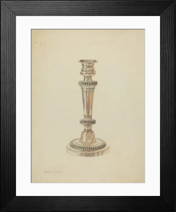 Framed Print : Silver Candlestick, 1935 / 1942. Creator: Frank M Keane Framed Print : Silver Candlestick, 1935 / 1942. Creator: Frank M Keane