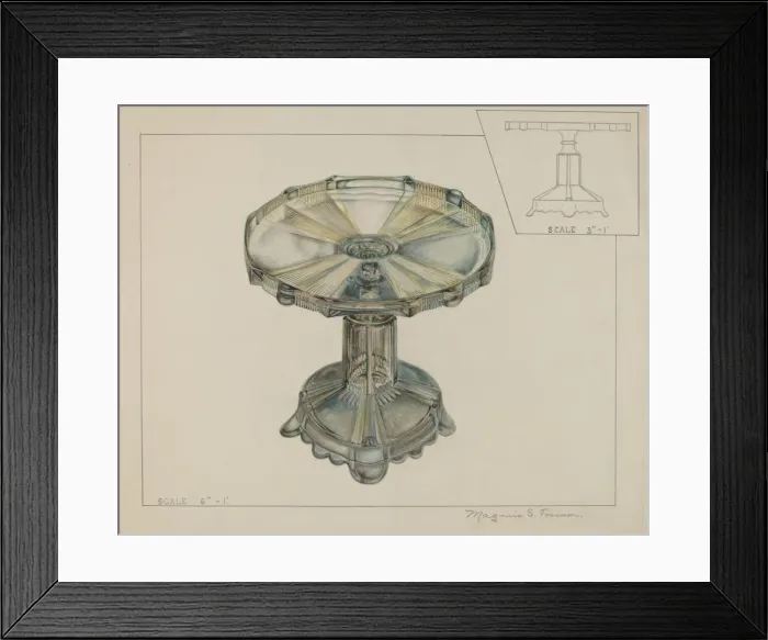 Framed Print : Glass Cake Stand, c. 1936. Creator: Magnus S. Fossum Framed Print : Glass Cake Stand, c. 1936. Creator: Magnus S. Fossum