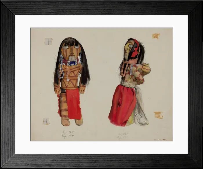 Framed Print : Clay Indian Dolls, 1936. Creator: Jane Iverson Framed Print : Clay Indian Dolls, 1936. Creator: Jane Iverson