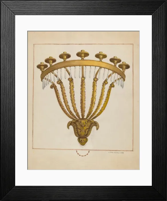 Framed Print : Sconce, c. 1936. Creator: Charles Garjian Framed Print : Sconce, c. 1936. Creator: Charles Garjian