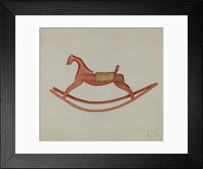 Framed Print : Wooden Rocking Horse, 1937. Creator: Helen E. Gilman Framed Print : Wooden Rocking Horse, 1937. Creator: Helen E. Gilman