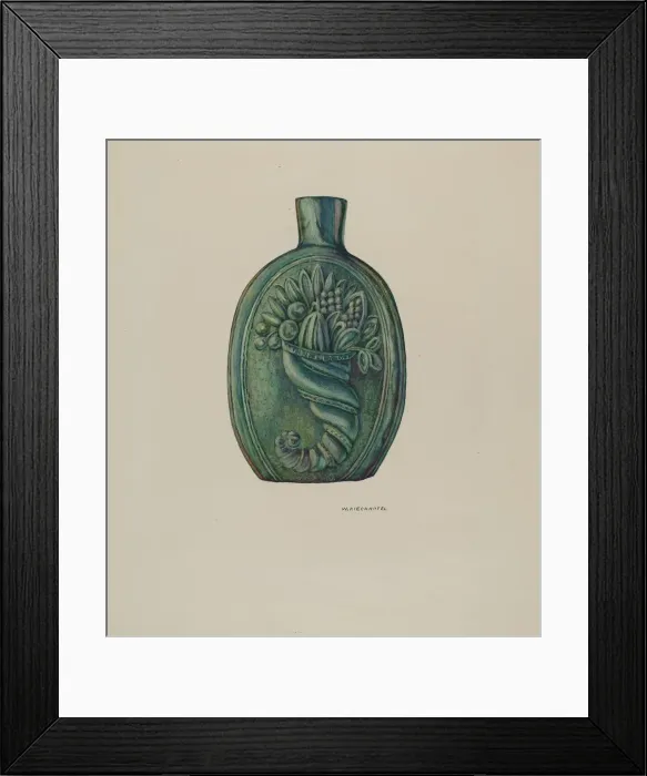 Framed Print : Flask, 1935 / 1942. Creator: William Kieckhofel Framed Print : Flask, 1935 / 1942. Creator: William Kieckhofel