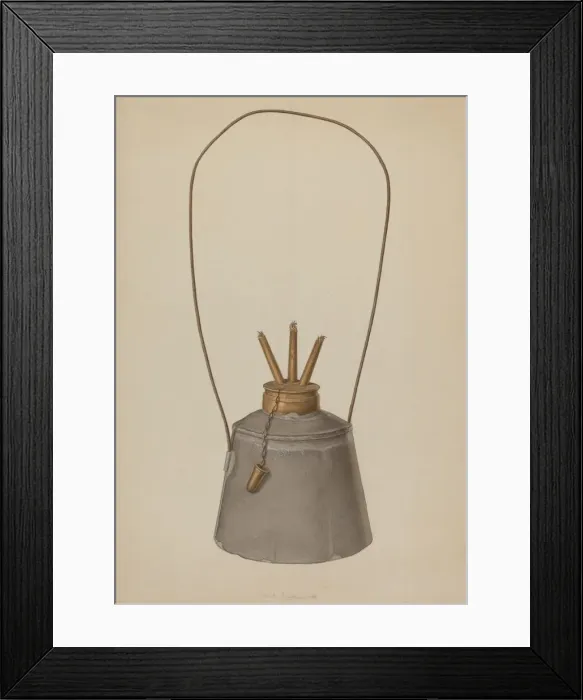 Framed Print : Camphene Lamp, 1938. Creator: Jacob Gielens Framed Print : Camphene Lamp, 1938. Creator: Jacob Gielens