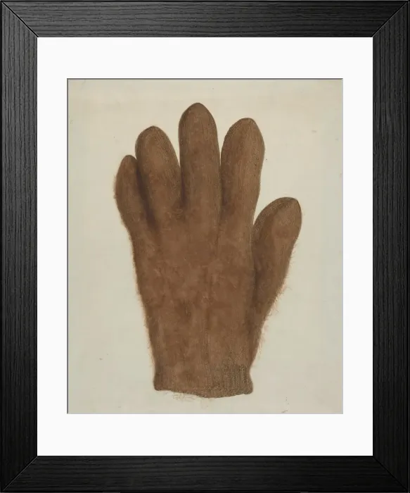 Framed Print : Shaker Glove, c. 1936. Creator: Helen E. Gilman Framed Print : Shaker Glove, c. 1936. Creator: Helen E. Gilman