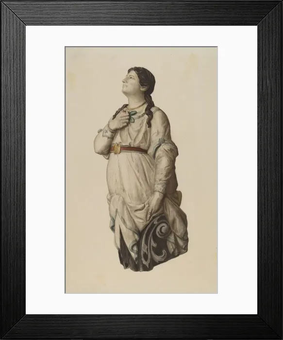Framed Print : Figurehead from Julia Lawrence, 1935 / 1942. Creator: Rosamond P Gray Framed Print : Figurehead from Julia Lawrence, 1935 / 1942. Creator: Rosamond P Gray