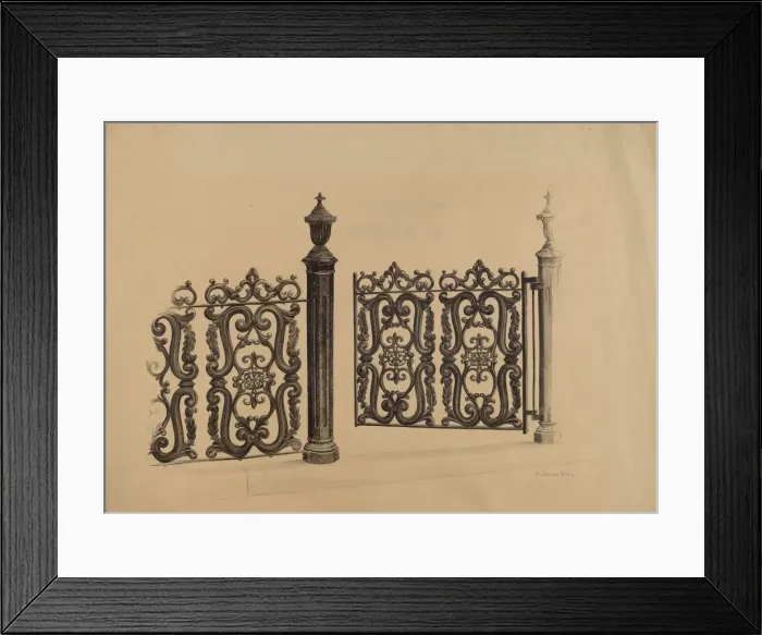 Framed Print : Gate, 1935 / 1942. Creator: Jerome Hoxie Framed Print : Gate, 1935 / 1942. Creator: Jerome Hoxie