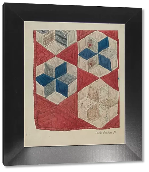 Patchwork Quilt, 1940. Creator: Charles Goodwin
