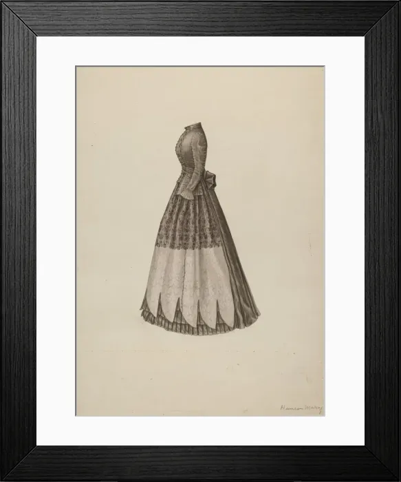 Framed Print : Dress, 1935 / 1942. Creator: Mary E Humes Framed Print : Dress, 1935 / 1942. Creator: Mary E Humes