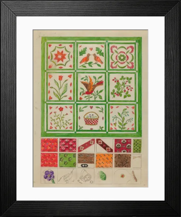 Framed Print : Quilt for Bedspread, 1935 / 1942. Creator: Edith Magnette Framed Print : Quilt for Bedspread, 1935 / 1942. Creator: Edith Magnette