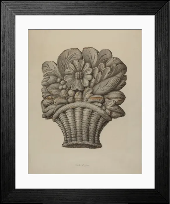 Framed Print : Carved Ornament, 1935 / 1942. Creator: Charles Garjian Framed Print : Carved Ornament, 1935 / 1942. Creator: Charles Garjian