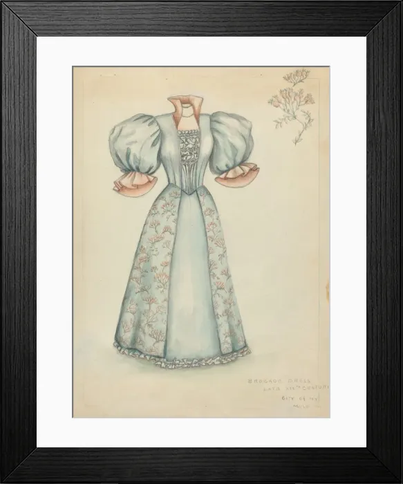 Framed Print : Brocade Dress, 1935 / 1942. Creator: Fanchon Larzelere Framed Print : Brocade Dress, 1935 / 1942. Creator: Fanchon Larzelere