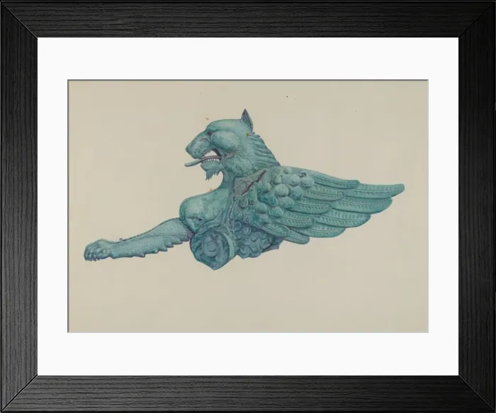 Framed Print : Ornamental Iron Griffon, 1935 / 1942. Creator: Harriette Gale Framed Print : Ornamental Iron Griffon, 1935 / 1942. Creator: Harriette Gale