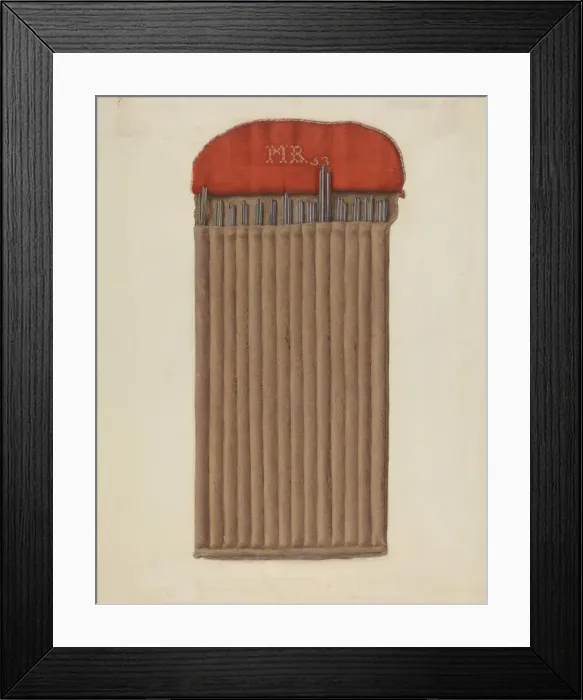 Framed Print : Shaker Case for Knitting Needles, 1935 / 1942. Creator: Helen E. Gilman Framed Print : Shaker Case for Knitting Needles, 1935 / 1942. Creator: Helen E. Gilman