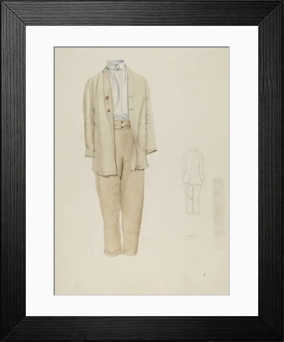 Framed Print : Shaker Mans Costume, 1935 / 1942. Creator: Helen E. Gilman Framed Print : Shaker Mans Costume, 1935 / 1942. Creator: Helen E. Gilman