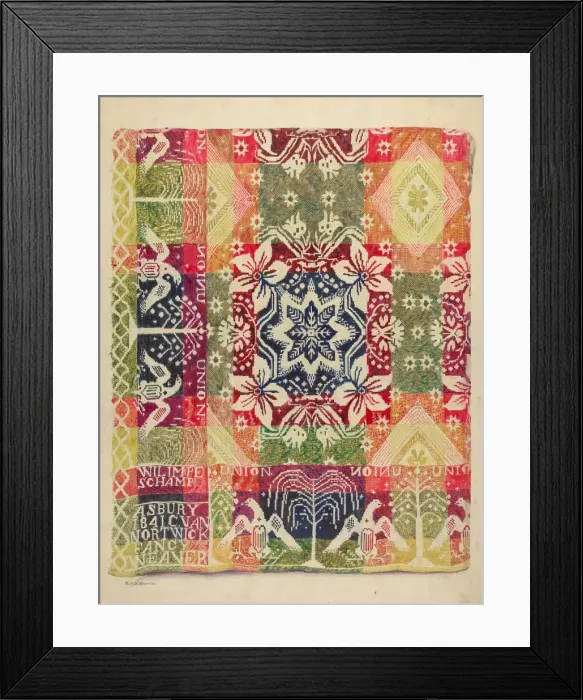 Framed Print : Double Faced Blanket, 1935 / 1942. Creator: Edith Magnette Framed Print : Double Faced Blanket, 1935 / 1942. Creator: Edith Magnette