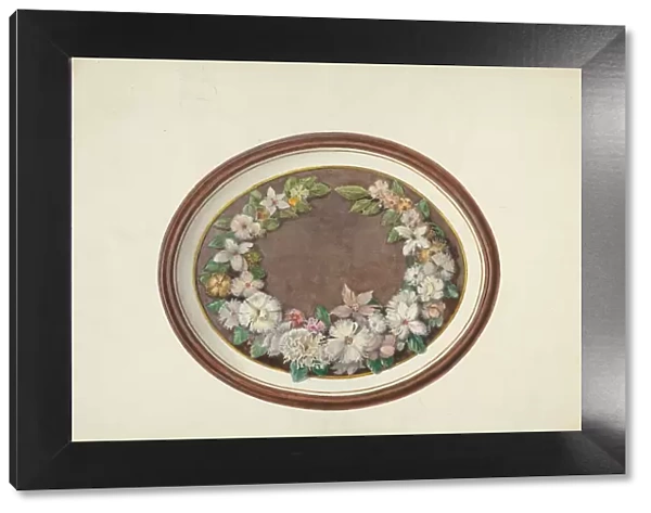 Feather Wreath Oval Frame, 1935  /  1942. Creator: Esther Hansen