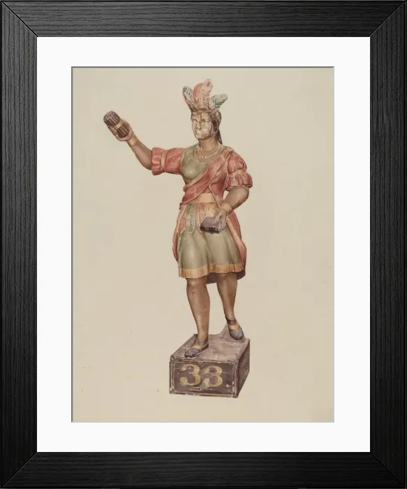 Framed Print : Cigar Store Indian, 1935 / 1942. Creator: Rosamond P Gray Framed Print : Cigar Store Indian, 1935 / 1942. Creator: Rosamond P Gray