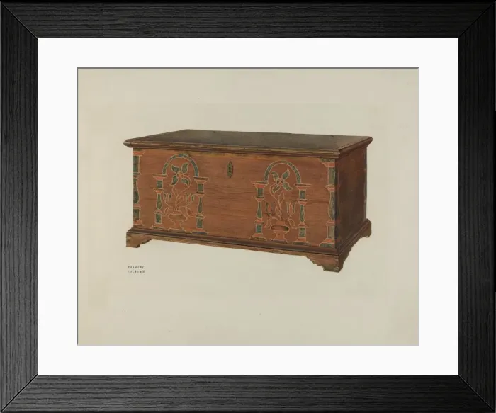 Framed Print : Pa. German Dower Chest, 1935 / 1942. Creator: Frances Lichten Framed Print : Pa. German Dower Chest, 1935 / 1942. Creator: Frances Lichten
