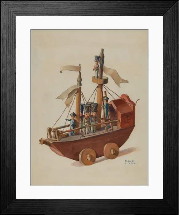 Framed Print : Toy Warship, 1935 / 1942. Creator: Frances Lichten Framed Print : Toy Warship, 1935 / 1942. Creator: Frances Lichten