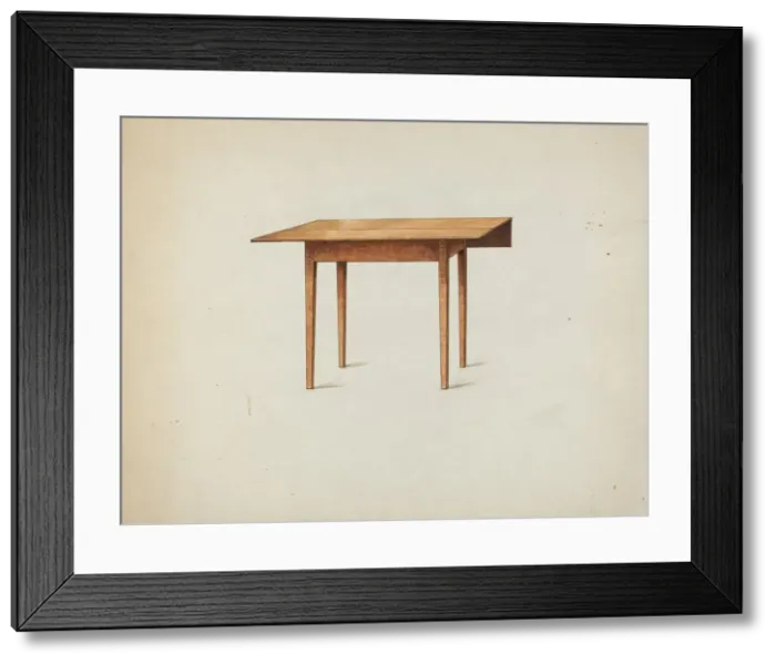 Framed Print : Shaker Drop-leaf Table, c. 1936. Creator: Ray Holden Framed Print : Shaker Drop-leaf Table, c. 1936. Creator: Ray Holden