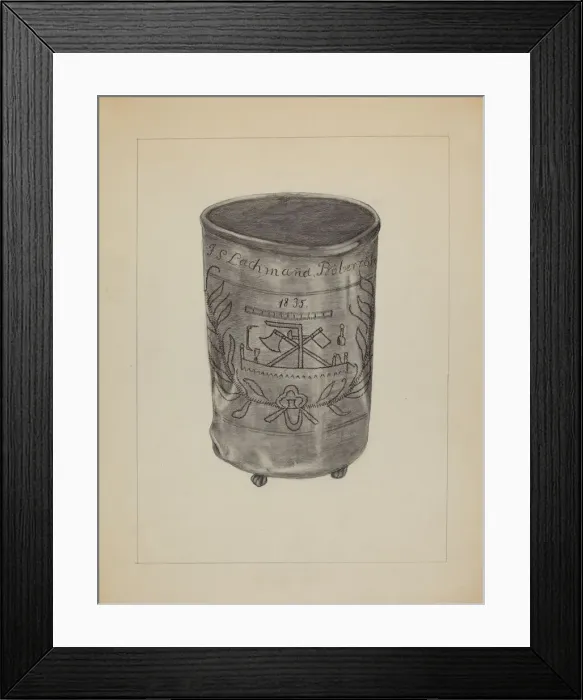 Framed Print : Pewter Beaker, c. 1936. Creator: Gertrude Lemberg Framed Print : Pewter Beaker, c. 1936. Creator: Gertrude Lemberg