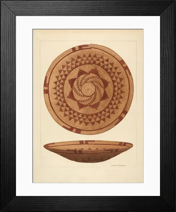 Framed Print : Basket, c. 1937. Creator: Gordena Jackson Framed Print : Basket, c. 1937. Creator: Gordena Jackson