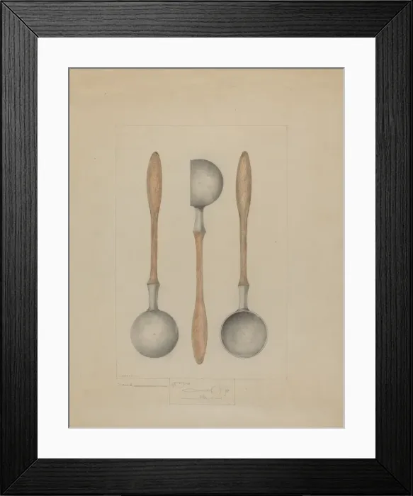 Framed Print : Pewter Ladle, c. 1936. Creator: Henry Meyers Framed Print : Pewter Ladle, c. 1936. Creator: Henry Meyers