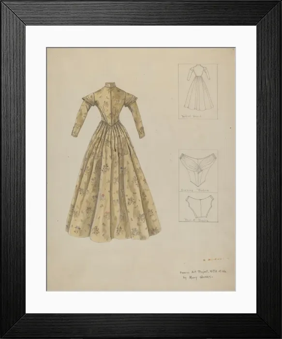 Framed Print : Dress, c. 1937. Creator: Mary E Humes Framed Print : Dress, c. 1937. Creator: Mary E Humes