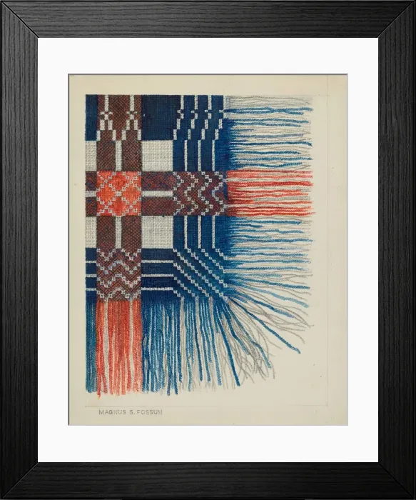 Framed Print : Woven Coverlet (Detail), c. 1937. Creator: Magnus S. Fossum Framed Print : Woven Coverlet (Detail), c. 1937. Creator: Magnus S. Fossum