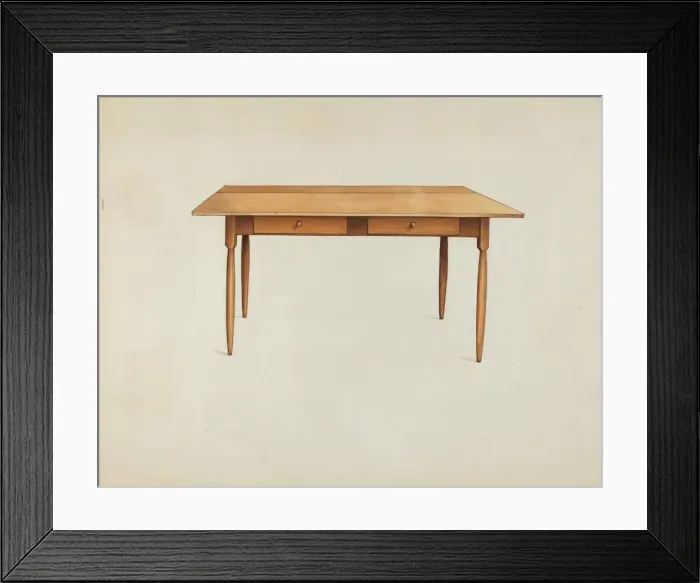 Framed Print : Shaker Kitchen Table, c. 1936. Creator: Ray Holden Framed Print : Shaker Kitchen Table, c. 1936. Creator: Ray Holden