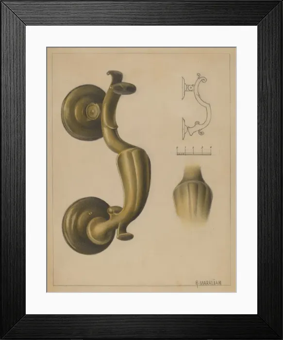 Framed Print : Door Knocker, c. 1936. Creator: Arsen Maralian Framed Print : Door Knocker, c. 1936. Creator: Arsen Maralian