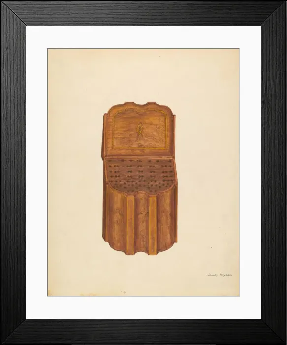 Framed Print : Knife Box - Mahogany, c. 1936. Creator: Henry Meyers Framed Print : Knife Box - Mahogany, c. 1936. Creator: Henry Meyers