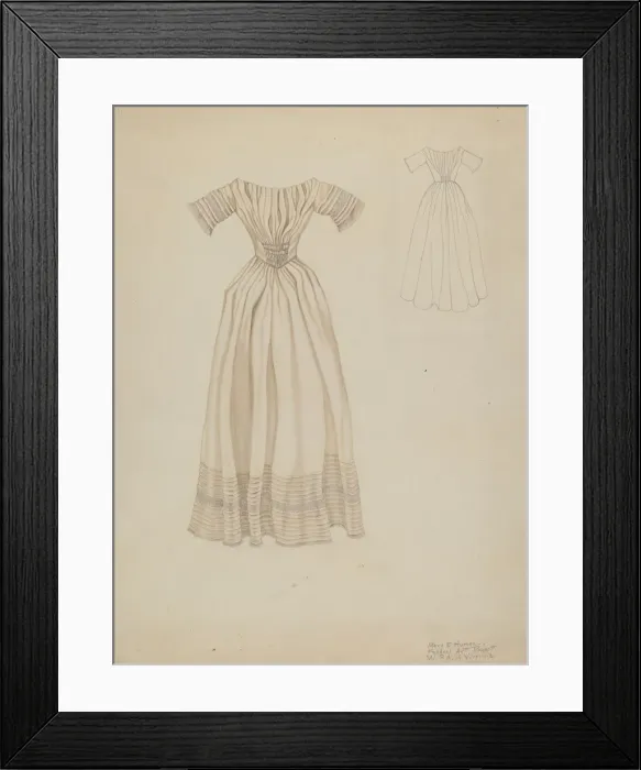 Framed Print : Wedding Dress, c. 1937. Creator: Mary E Humes Framed Print : Wedding Dress, c. 1937. Creator: Mary E Humes