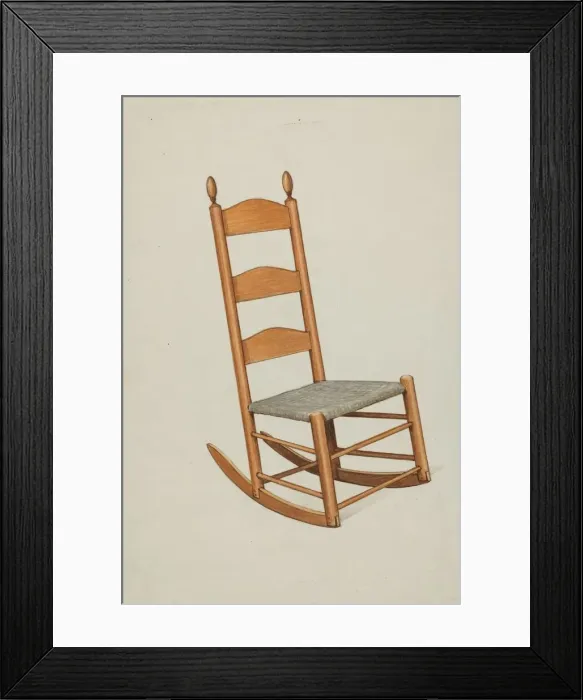 Framed Print : Shaker Childs Rocker, c. 1936. Creator: Ray Holden