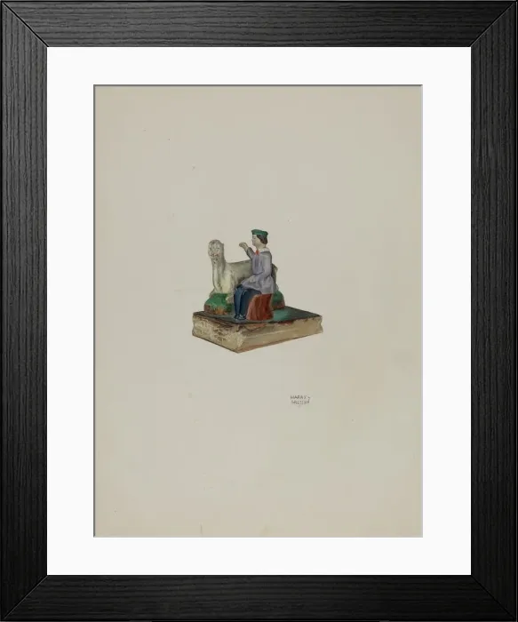 Framed Print : Toy Boy and Goat, c. 1937. Creator: Harry Grossen Framed Print : Toy Boy and Goat, c. 1937. Creator: Harry Grossen