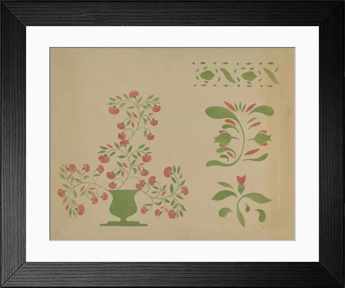 Framed Print : Stencil Wall Decoration, c. 1936. Creator: Ray Holden Framed Print : Stencil Wall Decoration, c. 1936. Creator: Ray Holden