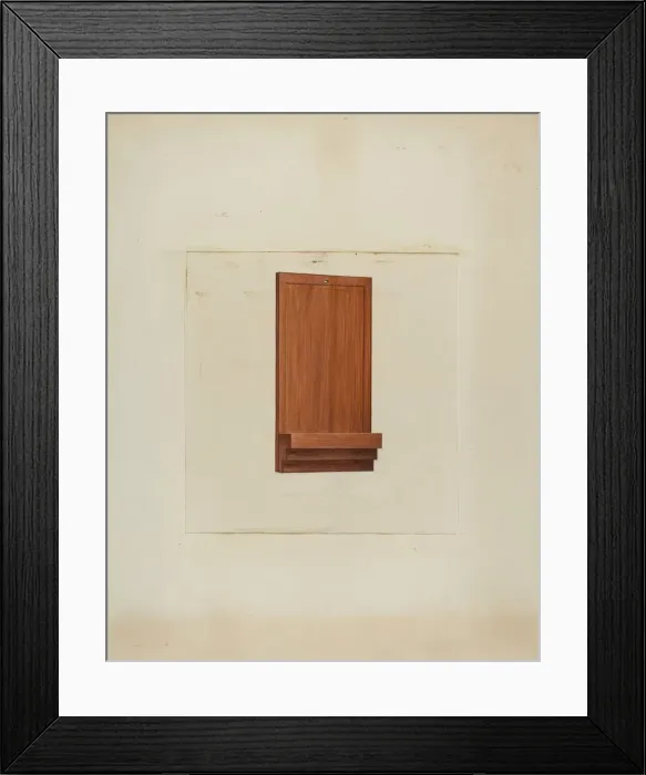 Framed Print : Shaker Clock Hanger, c. 1936. Creator: Ray Holden Framed Print : Shaker Clock Hanger, c. 1936. Creator: Ray Holden