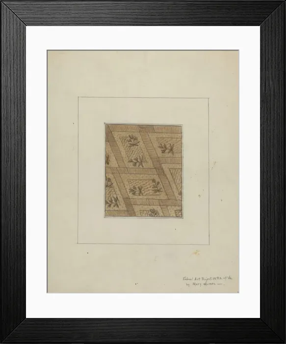 Framed Print : Material from Dress, c. 1937. Creator: Mary E Humes Framed Print : Material from Dress, c. 1937. Creator: Mary E Humes