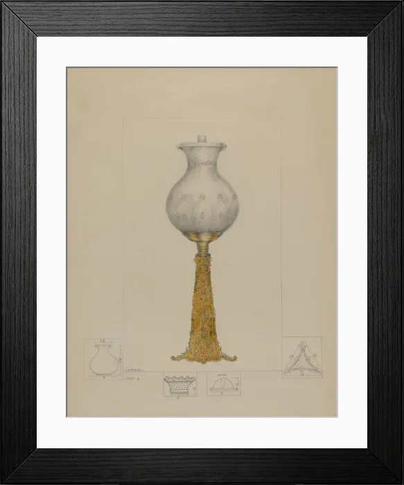 Framed Print : Metal Base Lamp, c. 1936. Creator: Henry Meyers Framed Print : Metal Base Lamp, c. 1936. Creator: Henry Meyers