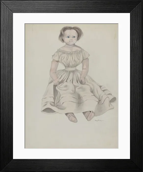Framed Print : Wax Doll, c. 1936. Creator: Mary E Humes