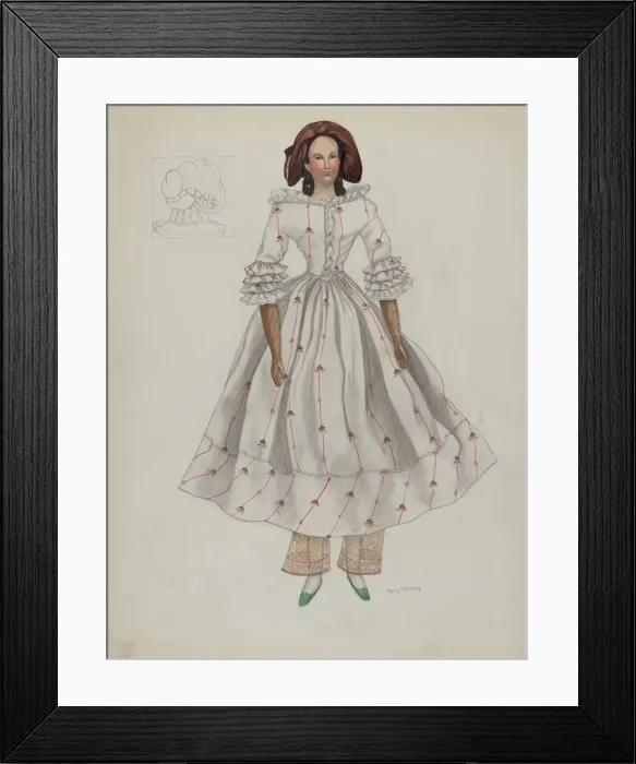 Framed Print : Doll, c. 1936. Creator: Mary E Humes Framed Print : Doll, c. 1936. Creator: Mary E Humes