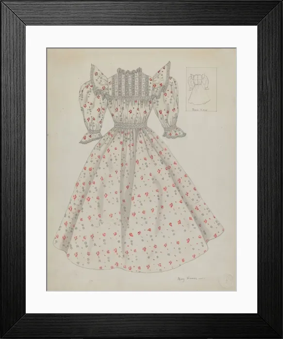 Framed Print : Doll Dress, c. 1936. Creator: Mary E Humes Framed Print : Doll Dress, c. 1936. Creator: Mary E Humes
