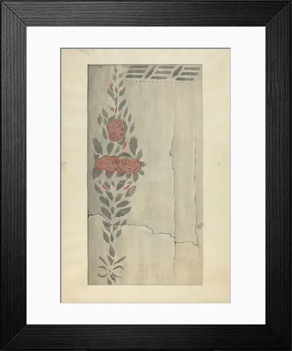 Framed Print : Wall Stencil (Section of), c. 1937. Creator: Ray Holden Framed Print : Wall Stencil (Section of), c. 1937. Creator: Ray Holden