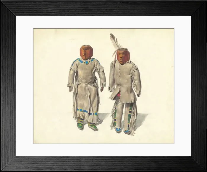 Framed Print : Cree Indian Dolls, c. 1936. Creator: Jane Iverson