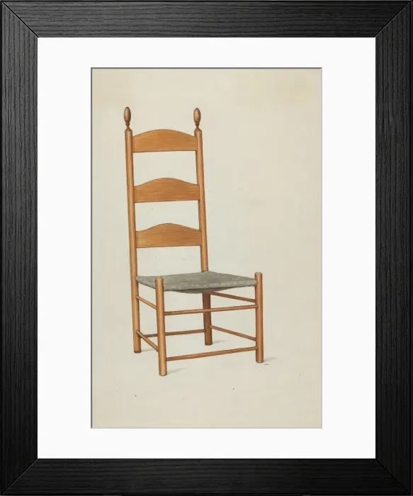 Framed Print : Shaker Side Chair, c. 1937. Creator: Ray Holden Framed Print : Shaker Side Chair, c. 1937. Creator: Ray Holden