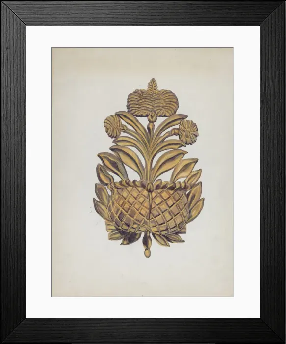 Framed Print : Wall Watch Pocket, c. 1936. Creator: Gordena Jackson Framed Print : Wall Watch Pocket, c. 1936. Creator: Gordena Jackson