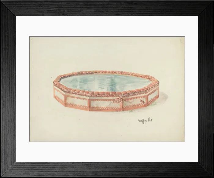 Framed Print : Mission Fountain, c. 1937. Creator: Geoffrey Holt Framed Print : Mission Fountain, c. 1937. Creator: Geoffrey Holt